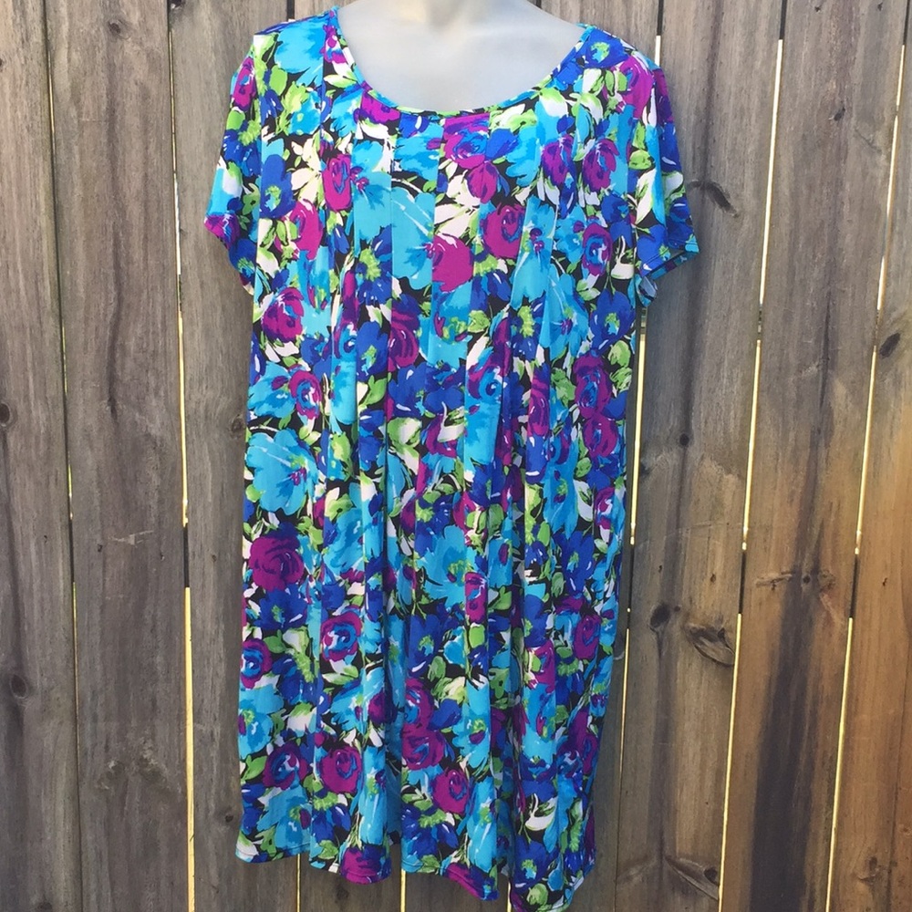 NWOT Kim Rogers Stretch Abstract Floral Dress 3X